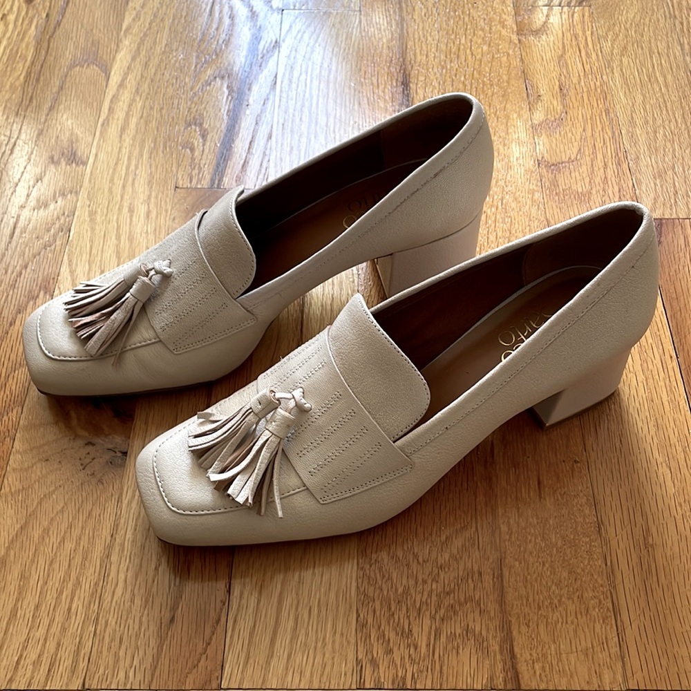 Franco Sarto Women's “Rome” Leather Loafer Pumps Ivory • Size 8M